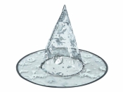 Kapelusz czarownicy czarno-srebrny 32x32cm