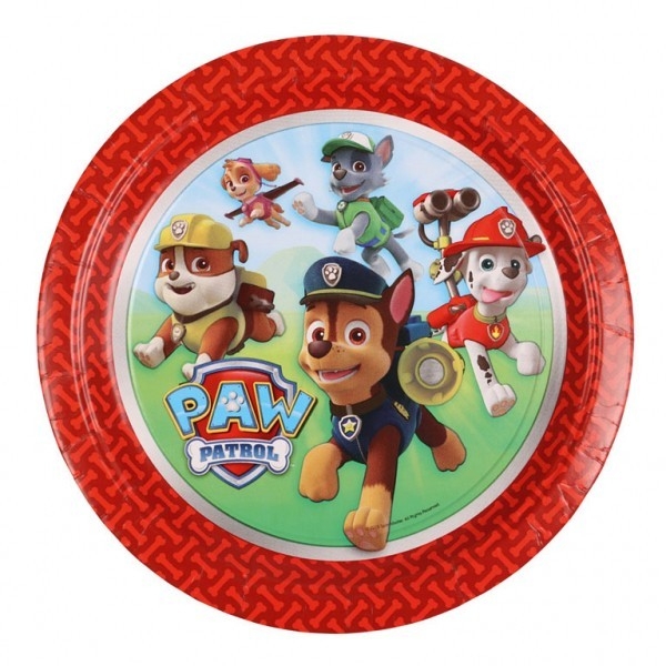 Talerzyki 23 cm Psi Patrol, 8 sztuk (999132)