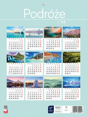 Kalendarz 2022 ścienny 31x23cm - Podróże