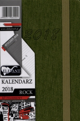 Kalendarz Rock oliwkowy A7 tyg. 2018