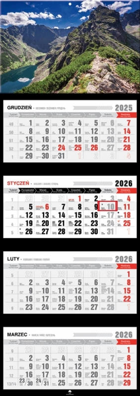 Kalendarz czterodzielny z wypukłą główką 2026,1 szt.