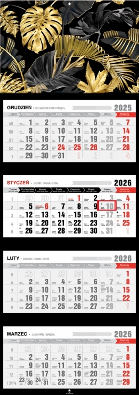 Kalendarz czterodzielny z wypukłą główką 2026,1 szt.