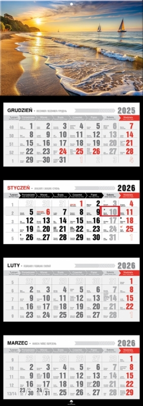 Kalendarz czterodzielny z wypukłą główką 2026,1 szt.