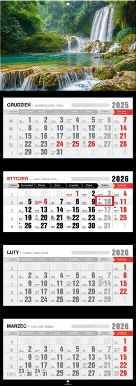Kalendarz czterodzielny z wypukłą główką 2026,1 szt.