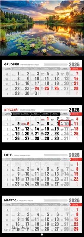 Kalendarz czterodzielny z wypukłą główką 2026,1 szt.