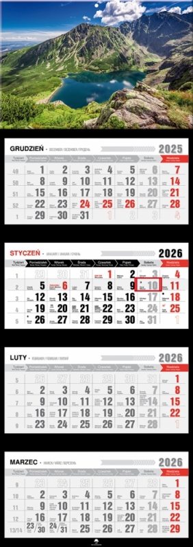 Kalendarz czterodzielny z wypukłą główką 2026,1 szt.