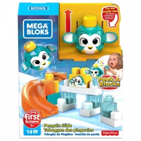 Mega Bloks First Builders - Klocki A kuku Zestaw Zjeżdżalnia i Pingwin (GKX66/GKX67)