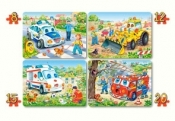 Puzzle 4w1 Funny Vehicles - Opracowanie zbiorowe