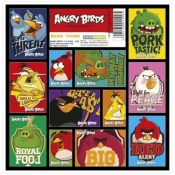 Nalepki 16x16 cm Angry Birds 25 sztuk