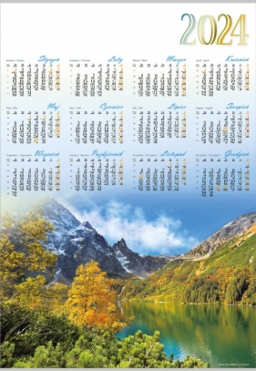 Kalendarz 2024 jednoplanszowy Tatry