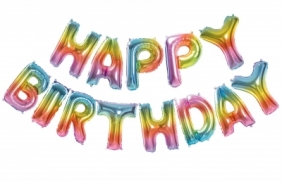 Balon foliowy Godan happy birthday zestaw tęczowych liter 16cal (BZ-AHBT)
