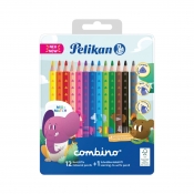 Pelikan, grube kredki drewniane Combino, 12 kolorów + ołówek