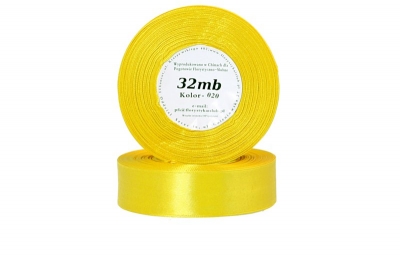 Wstążka satynowa 12mm/32mb żółta