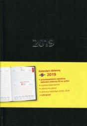 Kalendarz 2019 książkowy A5 dzienny czarny (KKA5DE)