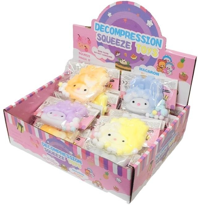 Gniotek mina w czterech kolorach z pomponami MIX