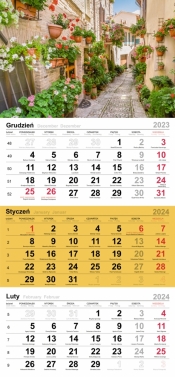 Kalendarz ścienny, trójdzielny 2024 (T-106T-05)