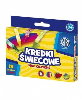 Kredki świecowe okrągłe 18 kolorów ASTRA