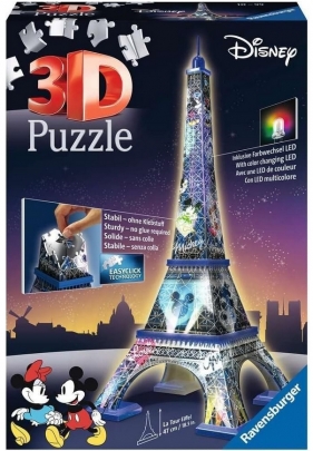 Puzzle 3D Budynki nocą 226: Wieża Eiffla Disney (12520)