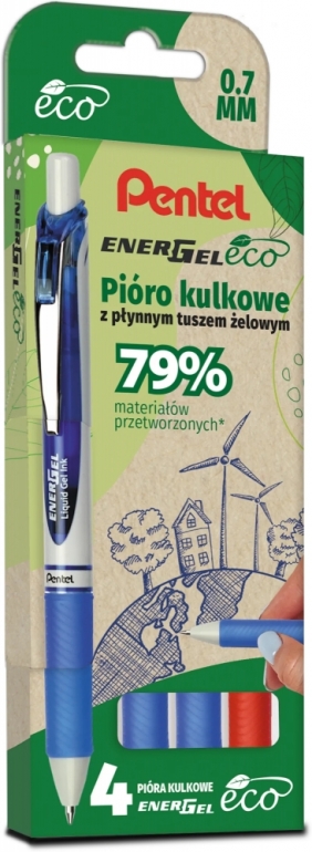 Pentel, Pióro kulkowe EnerGel set EKO 4szt