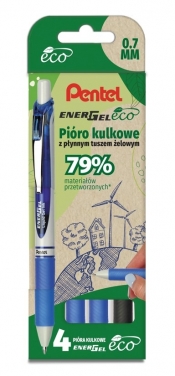 Pentel, Pióro kulkowe EnerGel set EKO 4szt