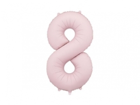 Balon foliowy cyfra 8 86cm jasny różowy