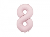 Balon foliowy cyfra 8 86cm jasny różowy
