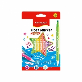 Flamastry Fiber Marker, wymazywalne 12szt