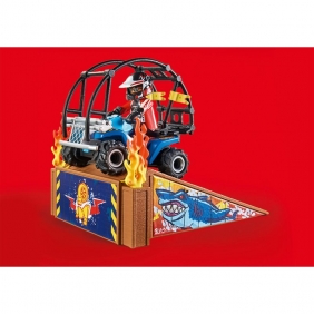 Playmobil Stuntshow: Starter Pack - Pokaz kaskaderski z quadem i płonącą rampą (70820)
