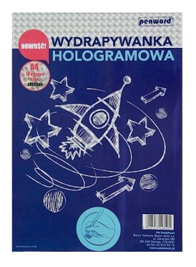 Wydrapywanka hologramowa A4 srebrno-niebieska