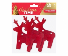 Etui na sztućce Renifer 14,5x18cm 4szt