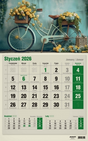 Kalendarz 2026 trójdzielny jednodzielny EKO, 1 szt