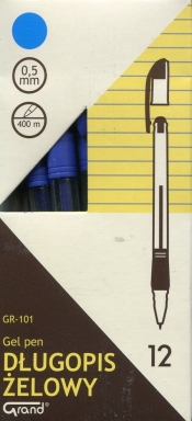Długopis żelowy grand gr-101 niebieski 12sztuk
