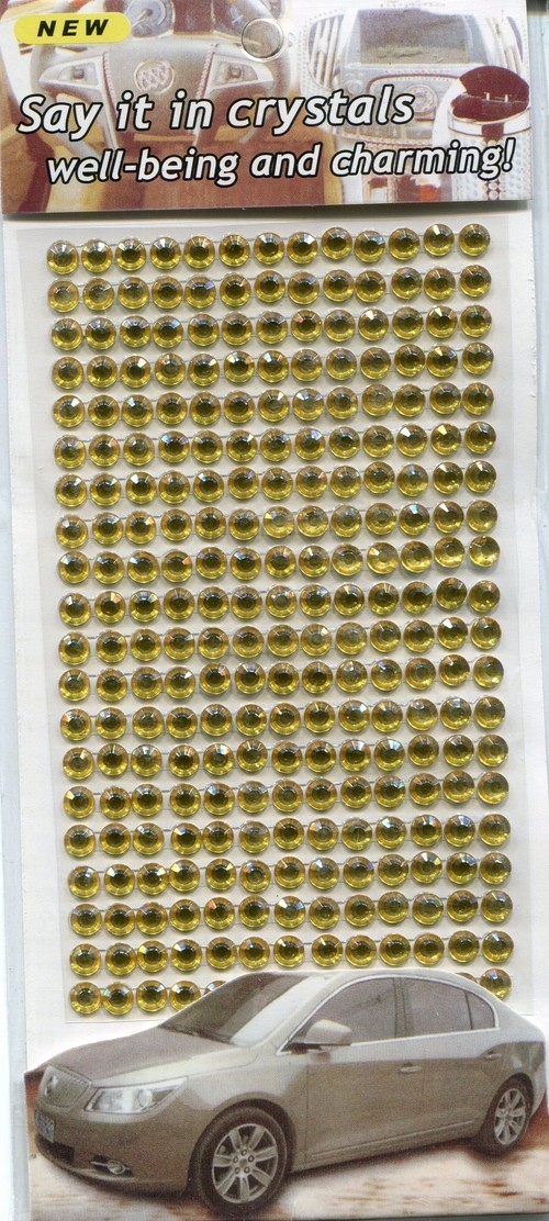 Kryształki samoprzylepne ozdobne 260 sztuk żółty