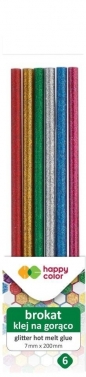 Klej do pistoletu na gorąco brokat 6sztHAPPY COLOR