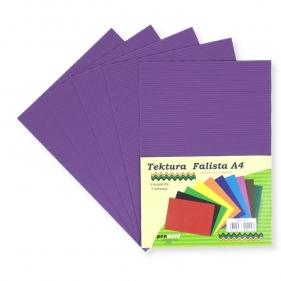 Tektura A4 falista fioletowa 5szt