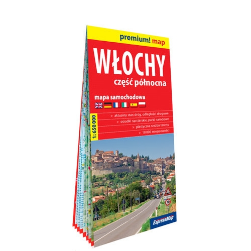 Włochy część północna; mapa samochodowa w kartonowej oprawie;  1:650 000