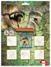 Pieczątki Blister 5 sztuk Dinozaur