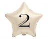 Balon foliowy Gwiazda kremowa cyfra 2 44cm