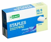 Zszywki 26/6 1000 sztuk D.RECT