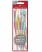 Pędzle szkolne z miękkim uchwytem kolory pastelowe - 4 szt. Blister Faber-Castell (481620 FC)