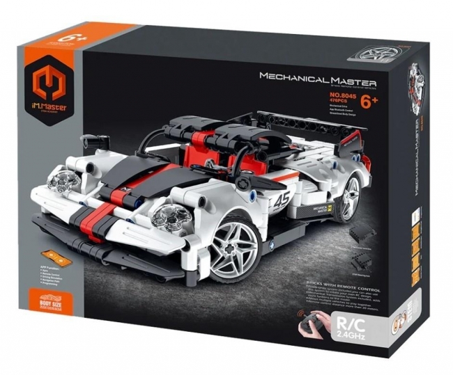 Klocki R/C Wyścigówka biała 476el