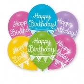 Balony lateksowe Urodziny 27,5 cm, 6 sztuk (9901853)