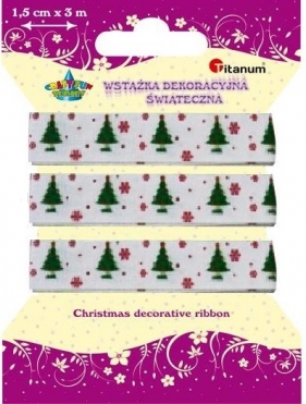 Wstążka dekoracyjna świąteczna - choinki (363098)