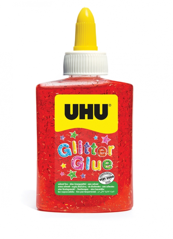 Klej brokatowy UHU glitter 88 ml. Czerwony (U 49920)