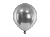 Balony Glossy ciemny srebrny 12cm 50szt