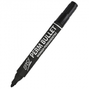 Marker permanentny Perm bullet czarny 10 sztuk