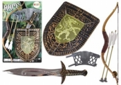 Zestaw rycerza - łuk miecz tarcza kostium rycerski