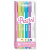 Długopisy żelowe YN Teen, 6 kolorów - pastel (440078)