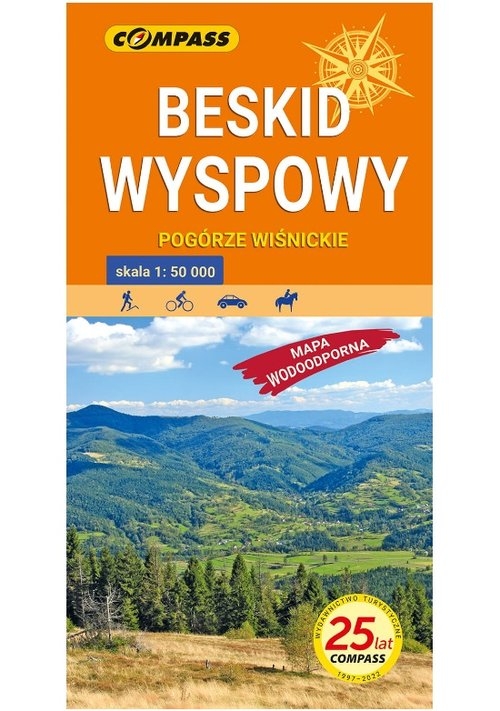 Beskid Wyspowy Pogórze Wiśnickie mapa wodoodporna