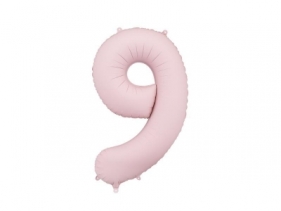 Balon foliowy cyfra 9 86cm jasny różowy